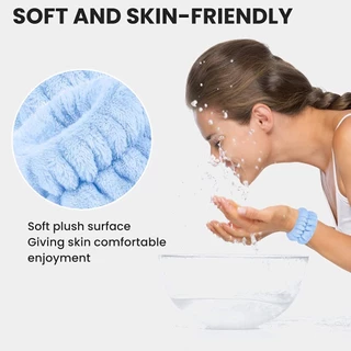 Reusable Spa ข้อมือ Washband ผ้าขนหนูไมโครไฟเบอร์นุ่มสายรัดข้อมือสําหรับล้างหน้าผู้หญิงสาวโยคะวิ่งกีฬาข้อมือ Sweatband