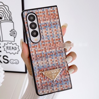 เคสมือถือ แบบพับได้ ลายสาน หรูหรา กันกระแทก สําหรับ Samsung Galaxy Z Fold 3 Z Fold 4 5G Z Fold2