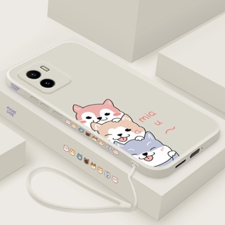 เคสโทรศัพท์มือถือ ซิลิโคนนิ่ม ขอบตรง ลายการ์ตูนน่ารัก สําหรับ vivo y15a y15s