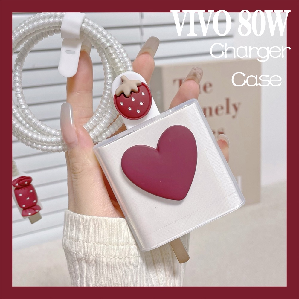 ใช้งานร่วมกับ VIVO 80 W/90 W น่ารักการ์ตูน charger Protector สําหรับ superfood charger V50 5g V9082L