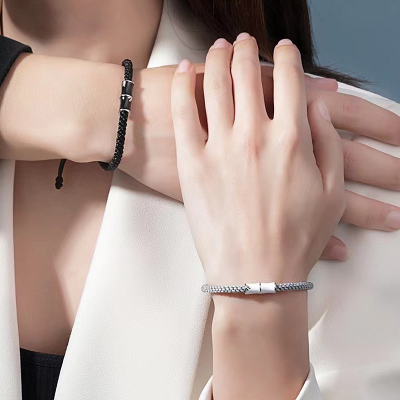 1 ชิ้น แฮนด์เมด ทอ เชือก ข้อมือ เสน่ห์ / ไม้ไผ่ จับคู่ สร้อยข้อมือ / เรียบง่าย ปรับได้ คนรัก เครื่องประดับ ของขวัญ