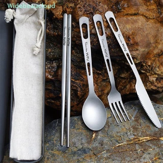 Widebeaucloud Pure Titanium Tableware Set ครัวเรือน Frosted และช้อนส้อมสับ