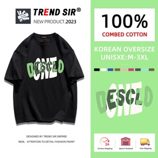 ⚡พร้อมส่ง⚡️เสื้อยืด oversize cotton 100 เสื้อยืดคอกลม ทรงหลวม มี9สี M-3XL