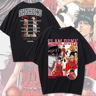 tshirt เสื้อยืดพิมพ์ลายแฟชั่นราคาต่ำสุด!![hot]✻▲Slam Dunk เสื้อยืดผู้ชายแขนสั้นเสื้อบาสเก็ตบอลกีฬา Sakuragi Hanado อะนิเ