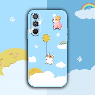 Simplicity Cartoon Phone Case For Samsung Galaxy A54 5G/SM-A546V/U/B Rotating bracket Corgi PP Three-dimensional doll