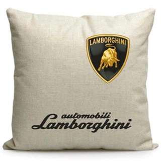 หมอนรองเอว ระบายอากาศได้ดี ลายโลโก้ Lamborghini เหมาะกับของขวัญ สําหรับตกแต่งรถยนต์