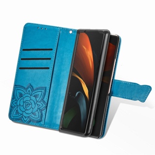 เคสโทรศัพท์หนัง ฝาพับ ลายนูน 3D พร้อมช่องใส่บัตร สําหรับ Samsung Galaxy Z Fold3 Fold 4 5G Z Fold 3 ZFold 3 Fold4