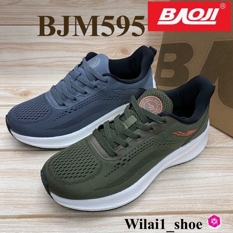 💛New💼Baoji BJM 595 รองเท้าผ้าใบชาย (41-45) สีเทา/กากี ซศ