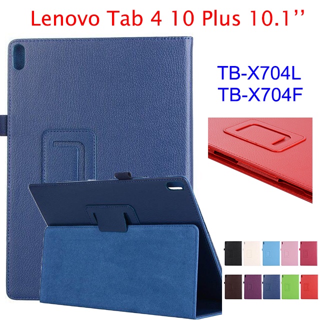 Pu หนังกรณีพลิกสําหรับ Lenovo Tab 4 10 Plus 10.1 TB-X704F TB-X704L กรณีเด็กสมาร์ทพับขาตั้ง Shell Funda Lenovo Tab4 Plus 10.1 นิ้ว