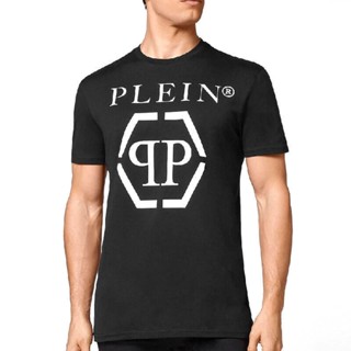 PHILIPP PLEIN/Philips mens black LOGO printed cotton short-sleeved T-shirt_01