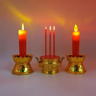 กระถางธูปไฟฟ้า (แบบสั้น) LED CANDLE เชิงเทียนปลอม เทียนใส่ถ่าน เทียนไฟฟ้า ธูปLED ธูปไฟฟ้า ชุดธูปเทียน เทียนอิเล็กทรอนิกส