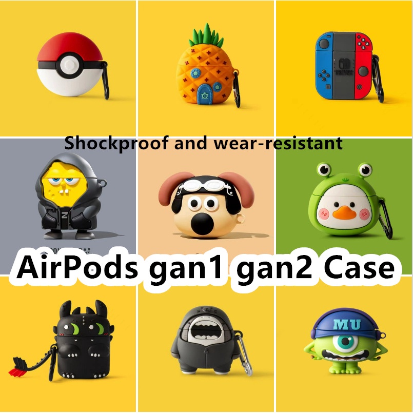 พร้อมส่ง! เคสหูฟัง แบบนิ่ม ลายการ์ตูนน่ารัก สําหรับ AirPods gen1 gen2