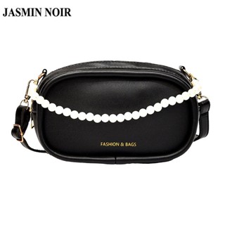 Jasmin NOIR กระเป๋าสะพายไหล่ลําลอง หนัง PU ประดับมุก สําหรับสตรี