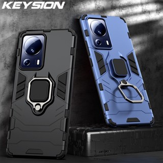 Keysion เคสโทรศัพท์มือถือ ซิลิโคน PC กันกระแทก พร้อมแหวนขาตั้งโลหะ สําหรับ Xiaomi 13 Lite 5G Civi 2