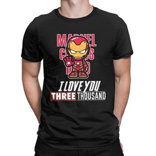 Duck-store ขายปีใหม่Iron Man Tony Stark I Love You สามพันเสื้อยืดผู้ชายผ้าฝ้ายเสื้อยืดแขนสั้น Marvel เสื้อมาใหม่ล่าสุดS-