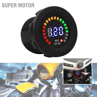 Super Motor 12 V รถจักรยานยนต์รถยนต์ Led จอแสดงผลดิจิตอลโวลต์มิเตอร์กันน้ําแรงดันไฟฟ้าโวลต์มิเตอร์เกจวัดสีดําใหม่