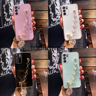 เคส Oppo A5S เคส Oppo Reno9 Pro Plus Cover Oppo Reno 8T Cassing Oppo Reno4 Pro Cases Oppo A16 เคส Oppo A57 Case Oppo A77S Case Oppo A77 Case Oppo A39 Case Silicone Shockproof Cute Clover Four leaf Grass Pendant Chain Phone Case ซิลิโคน กันกระแทก