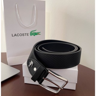 Lacostes_belt สายเข็มขัดหนัง หรูหรา พร้อมกล่อง สําหรับผู้ชาย 120 ซม.