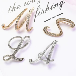 26 เข็มกลัดตัวอักษรเวอร์ชั่นเกาหลี Rhinestone บรรยากาศ Elegant Pin โลหะผสมเพชร-studded Classy เข็มกลัด
