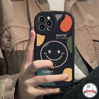 เคสโทรศัพท์มือถือแบบนิ่ม ลายหน้ายิ้ม สีดํา เรียบง่าย สําหรับ Redmi 10 10A 9 10C 9A 9T 9C Note 10 10s 11s 10Pro 8 9 11 9Pro 9s 11Pro + 8Pro POCO M3 X3 NFC Pro Mi 12 11 Lite 11T เคส TPU