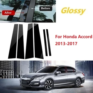 สติกเกอร์ฟิล์มติดเสากระจกรถยนต์ สีดําเงา สําหรับ Honda City CRV CR-V HRV HR-V Civic Jazz Accord