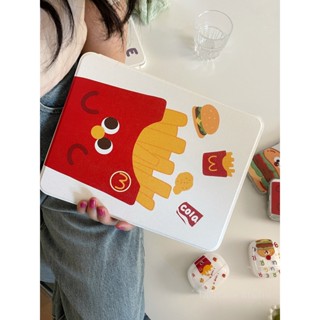 เคสแท็บเล็ต ซิลิโคน ลายเบอร์เกอร์ มันฝรั่ง หมุนได้ 360 องศา สําหรับ iPad 2019 10.2 iPad air 4 10.9 iPad 9.7 12.9 iPad Pro 11 iPad 18 iPad 8 Generation 17