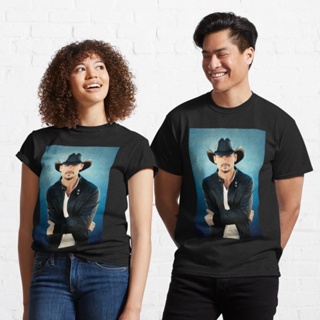 เสื้อยืดคอกลม เสื้อไม่ต้องรีด เสื้อยืดผ้าฝ้าย เสื้อยืดผ้าหนา ผ้านุ่ม TIM-MCGRAW Classic T-Shirt 821675399952556032