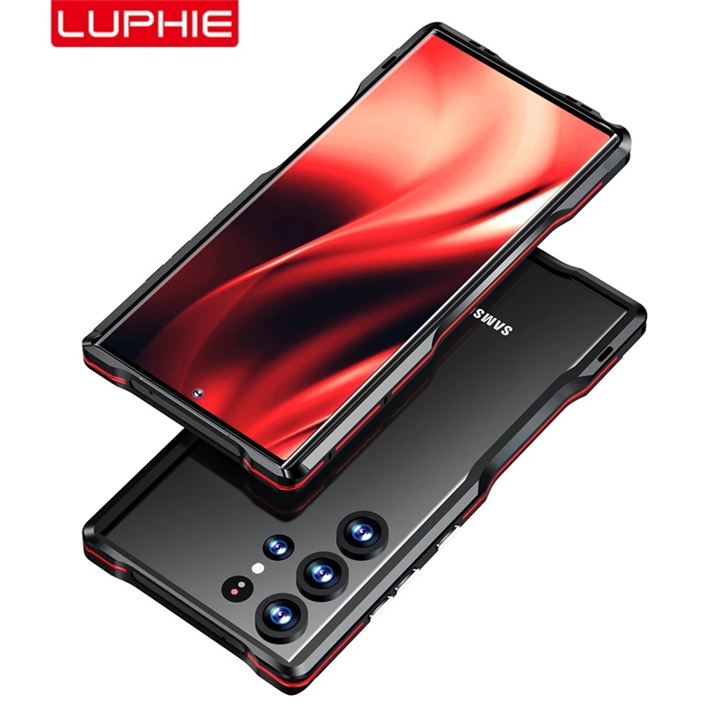 [LUPHIE] เคสกรอบโลหะอลูมิเนียม หรูหรา สําหรับ Samsung Galaxy S24 S23 Ultra S22 S21U Case Aviation Al