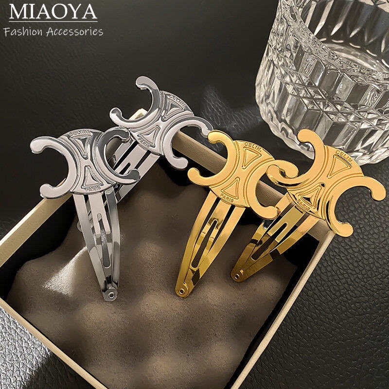 MIAOYA กิ๊บติดผมโลหะ รูปตัวอักษร C สไตล์เกาหลี เครื่องประดับ สําหรับผู้หญิง และนักเรียน