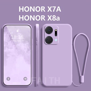 พร้อมส่ง เคสโทรศัพท์มือถือ ซิลิโคนนิ่ม TPU พร้อมสายคล้องมือ สําหรับ Huawei HONOR X7A HONOR X8a HonorX7a HONOR X8a 4G 2023