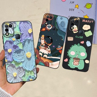 เคสโทรศัพท์มือถือ TPU นิ่ม ปิดด้านหลัง ลายดอกไม้ มนุษย์อวกาศ สําหรับ infinix Hot 9 Play X680 10 Play X688C hot9 10 Play