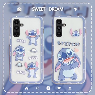 เคสโทรศัพท์มือถือแบบนิ่ม ใส กันกระแทก ลายการ์ตูนดิสนีย์ สติตช์น่ารัก สําหรับ Samsung Galaxy A34 A54 5G