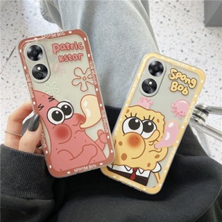 เคสโทรศัพท์มือถือ ซิลิโคนนุ่ม TPU ใส ลายการ์ตูนสพันจ์บ็อบ แพทริก สตาร์ น่ารัก บางมาก สําหรับ OPPO A58 A98 A78 A57 Reno 10 Pro Pro+ 8T 5G 2023