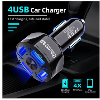 [ราคาโรงงาน] ที่ชาร์จโทรศัพท์มือถือในรถยนต์ 3.1A 4usb QC 3.0 Qc3.0