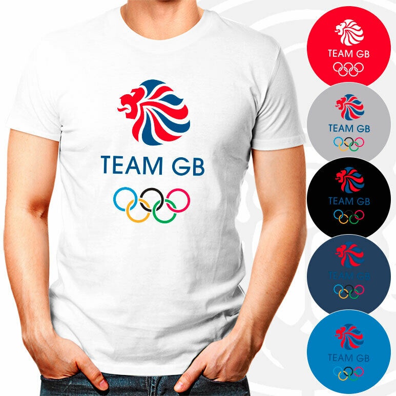 เสื้อยืดผ้าฝ้ายพิมพ์ลายขายดีเสื้อยืดลําลอง แขนสั้น พิมพ์ลาย I love Team GB โอลิมปิก Great Britain สําหรับผู้ชาย