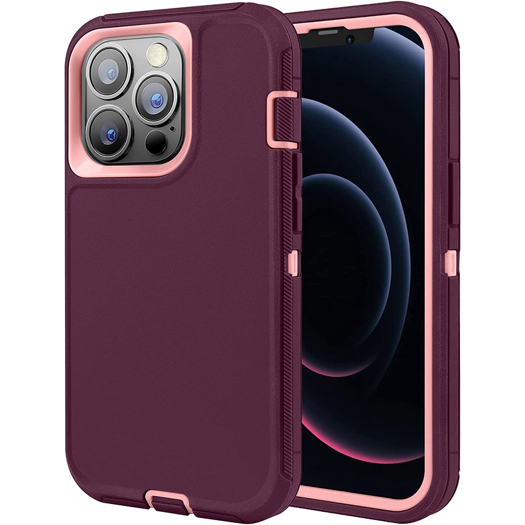 สําหรับ iPhone Air,17,16E,16,15,14,Plus,13,12,Mini,11,Pro MaxกรณีHeavy Duty,Full-Body Drop Protectionกรณีที่ทนทานกันกระแทก/Drop/ฝุ่นหลักฐาน 3 ชั้นทหารเกรดป้องกันกรณี