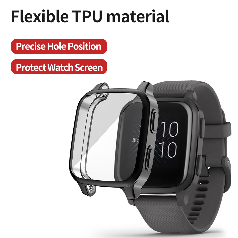 Tpu ฝาครอบเต็มรูปแบบ สําหรับ Garmin Venu SQ 2 ป้องกันหน้าจอ กันรอยขีดข่วน น้ําหนักเบา กันชน