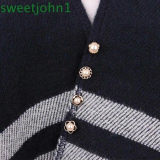 Sweetjohn เข็มกลัดกระดุมมุกเทียมสไตล์เกาหลีสําหรับผู้ชายผู้หญิง 10 ชิ้น / ชุด