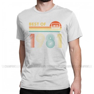 Vintage Best of 1981 40th Birthday 40 Years Old T Shirt Men Casual T-Shirts Crew Neck Men Tee Shirt Short Sleeve To_03