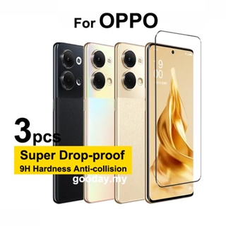 ฟิล์มกระจกนิรภัยกันรอยหน้าจอ สําหรับ OPPO Reno 9 5G Reno 9 8 7Z 7 SE 6 6Z 5 Pro Plus 5G OPPO Reno9 8 7 6 5 Pro A96 A95 A77 A76 A57 3 ชิ้น