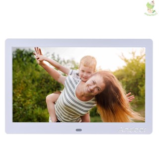 Andoer 10 Inch Wide LCD Screen Digital Photo Frame 1024 * 600 High Resolution Electronic Photo Frame with MP3 MP4 Video Player Clock Calendar Function 2.4G Remote Control