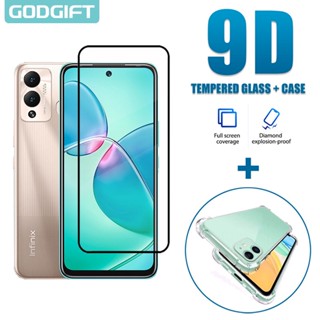 Godgift 2 in 1 ฟิล์มกระจกนิรภัยกันรอยหน้าจอ ซิลิโคน กันกระแทก สําหรับ Infinix Hot 12 Play Hot 12i 12 Pro 20 4G 5G 20s 20i 11s 11 Helio G70 G37 10s 10 Play