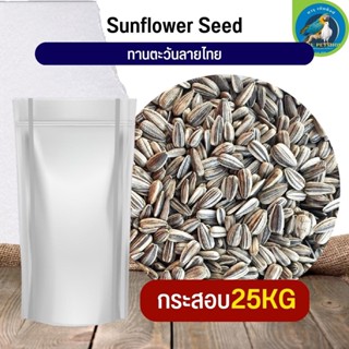 ทานตะวันลายไทย กระสอบ25kg อาหารนก หนู กระรอก ชูก้า sunflower  (25kg)