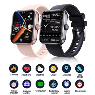 F57L smartwatch นาฬิกาสมาร์ทผู้ชายผู้หญิงอัตราการเต้นของหัวใจ 24 ชั่วโมงการนอนหลับการตรวจสอบอุณหภูมิร่างกายสร้อยข้อมือชาร์จแม่เหล็กด้วย 50+ โหมดกีฬา