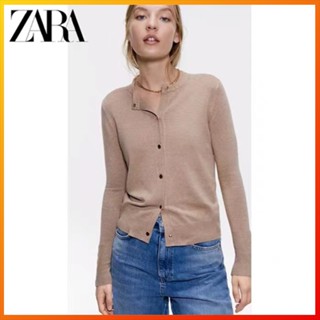 Zara เสื้อคาร์ดิแกนกันหนาว แขนยาว ผ้าถัก สําหรับผู้หญิง