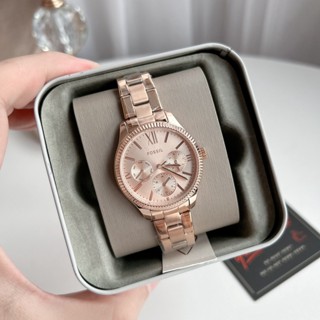 📌แท้ 100%📌  FOSSIL Rye Multifunction Rose Gold-Tone Stainless Steel Watch BQ3691