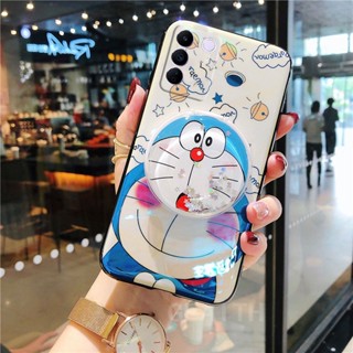 ใหม่ เคสโทรศัพท์มือถือแบบนิ่ม มีทรายไหล ลายการ์ตูนโดราเอมอนน่ารัก พร้อมกระจกขาตั้ง สําหรับ VivoV27 Pro VIVO V27E 2023 VIVOV27PRO VivoV27e