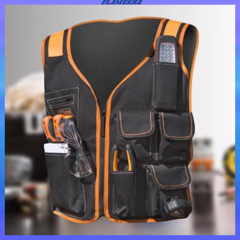[Flameer2] เสื้อกั๊ก พร้อมช่องใส่เครื่องมือช่างไฟฟ้า สําหรับผู้ชาย ราคา ถูกที่สุด ดีลบีเคเค แกลเลอรีภาพที่ 2