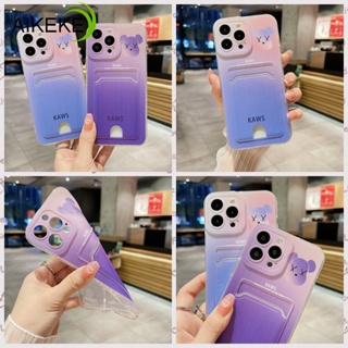 เคสโทรศัพท์มือถือ แบบนิ่ม ลายหมี Kaws พร้อมช่องใส่บัตร สําหรับ Vivo V27 V25 V23 V21 Pro V27E V25E V21E 4G 5G V23E V21S V20