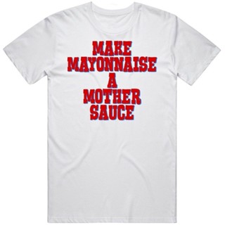 เสื้อเชิ้ตแขนสั้น เสื้อยืดแขนสั้น ผ้านุ่ม เสื้อยืด พิมพ์ลายมังงะ Mayonnaise A Mother Sauce คุณภาพสูง สําหรับเชฟSize S-5X